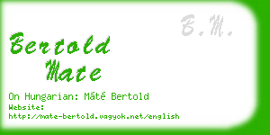 bertold mate business card